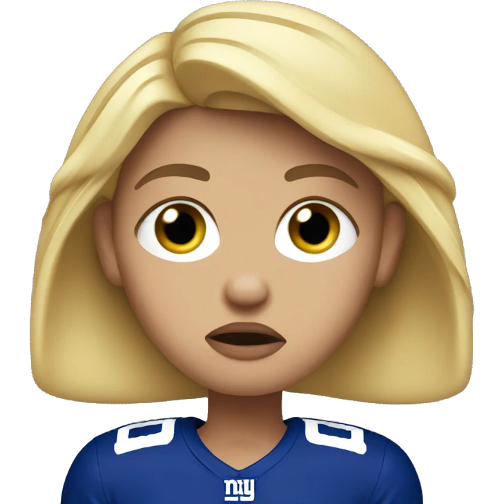 Crying Blonde NY Giants Fan emoji