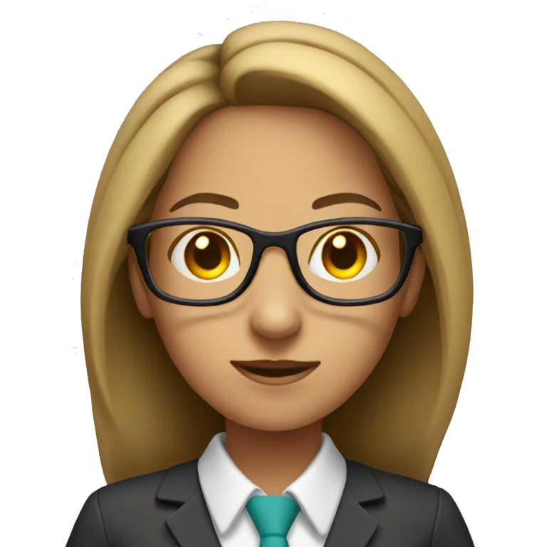 female accountant wearing glasses and holding calculator emoji