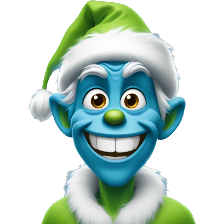 Blue smirking grinch emoji