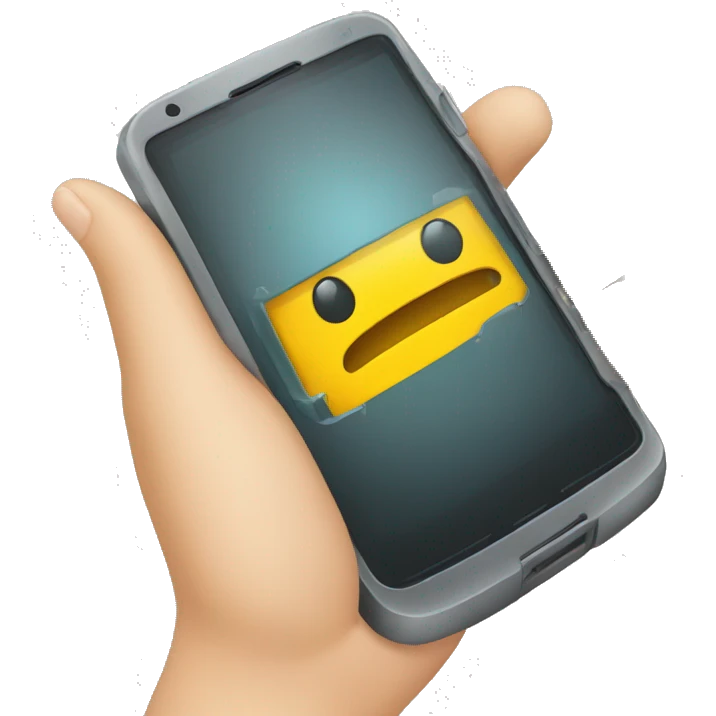 Celular con manos que reparan otro celulares emoji