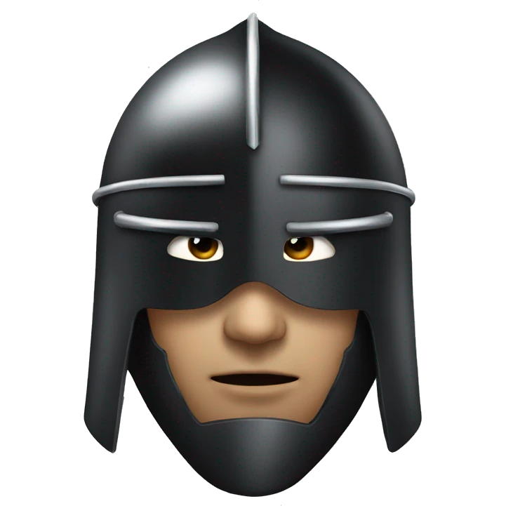 face in knight black helmet fantasy emoji