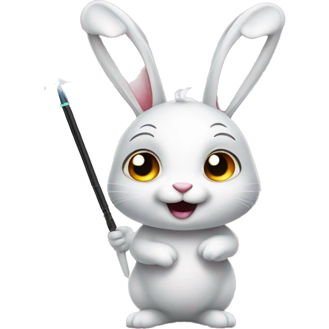 a rabbit with a magic wand emoji