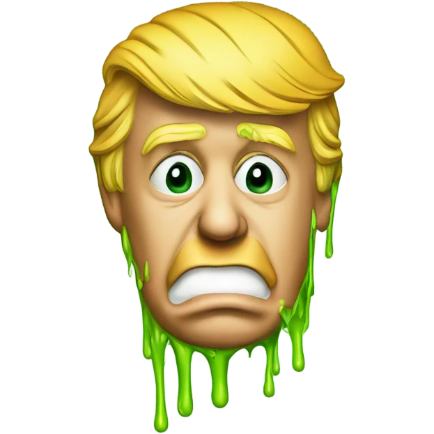 donald trump covered in nikolodean slime in the nose emoji