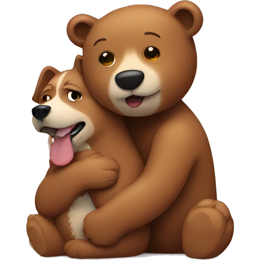  bear and dog hugging emoji