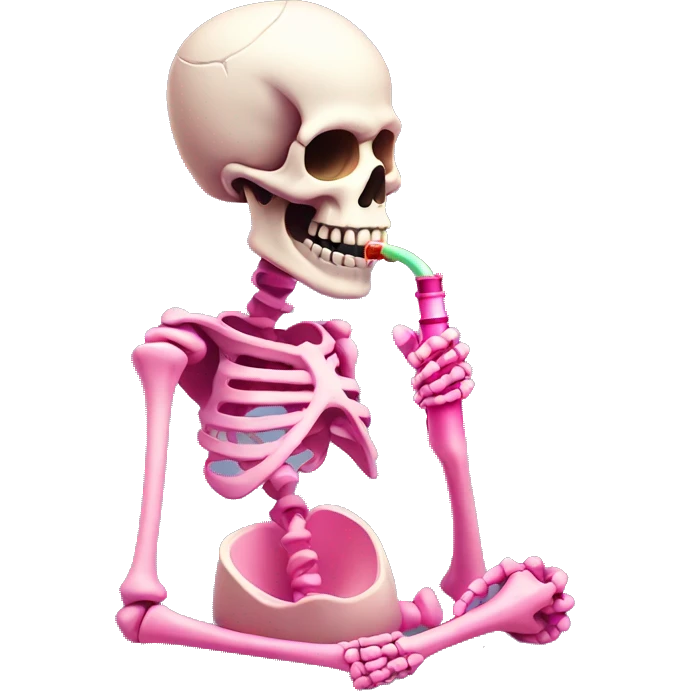 Skeleton with pink hookah  emoji