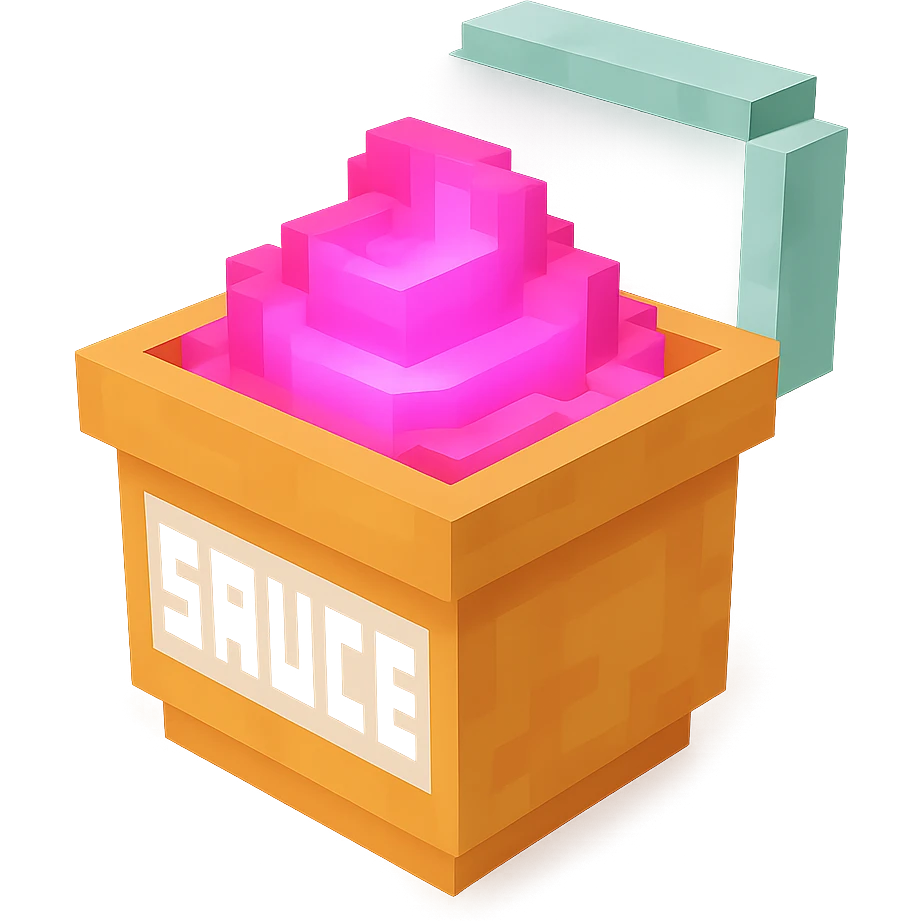 сделай соус из фастфуда розовый светящийся, no background  emoji