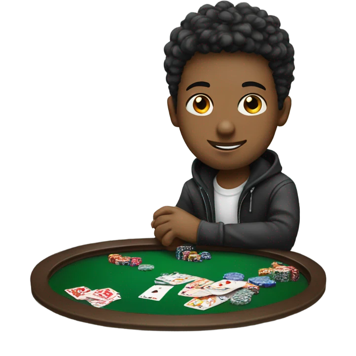 Boy play poker emoji