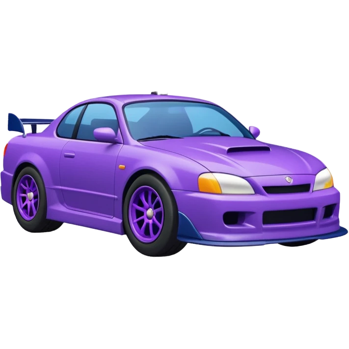 Purple and navy blue car doing a drift. emoji