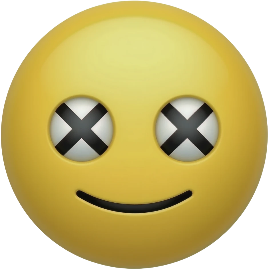 Criss cross eyed yellow emoji emoji