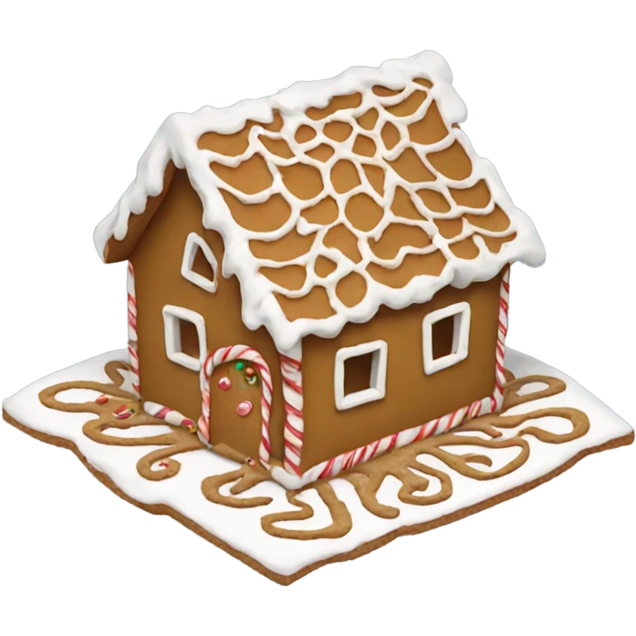 Broken gingerbread house  emoji