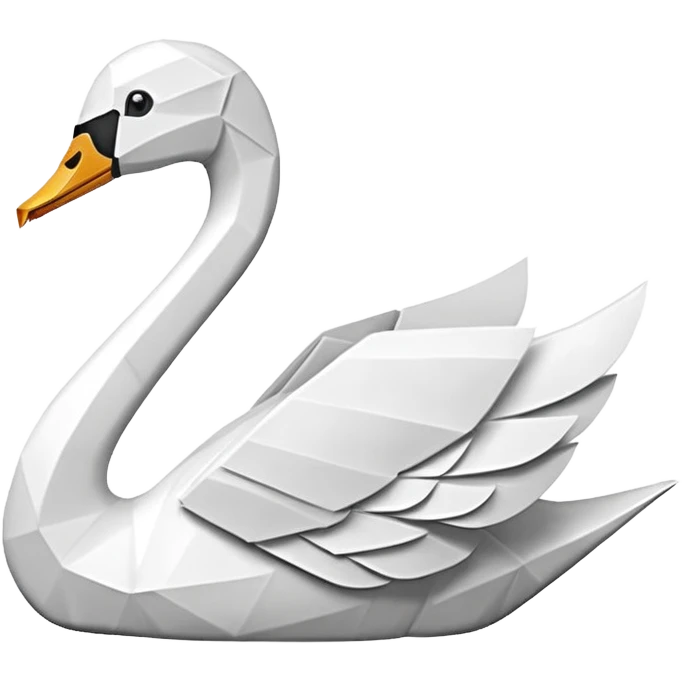 Origami swan only white. emoji