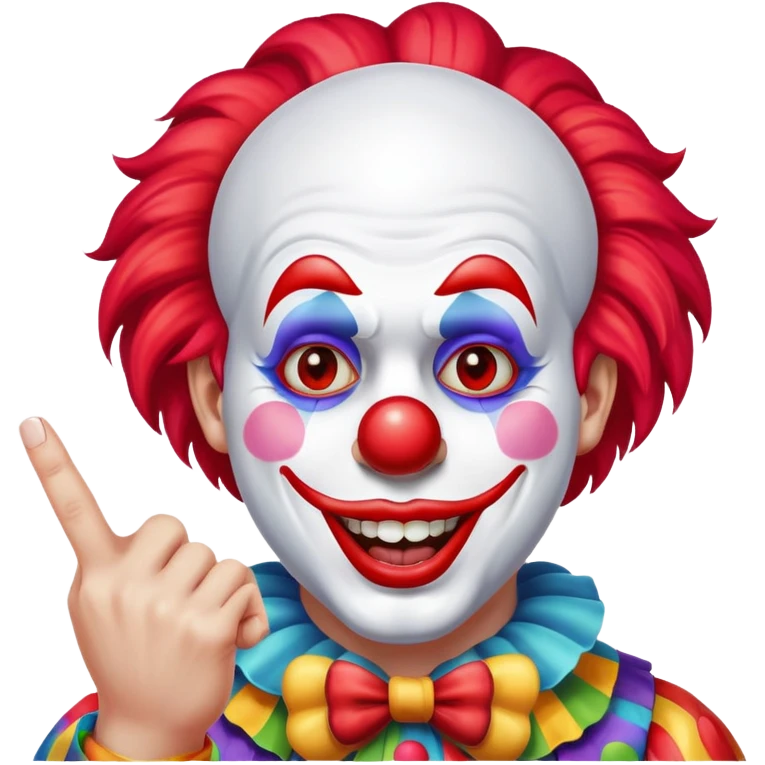 Clown middle finger up emoji