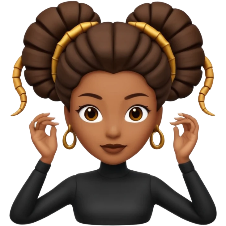 Scorpio zodiac signA 3D cartoon woman with a scorpion-shaped hairstyle, confident expression, smooth skin tone, Memoji-style. emoji