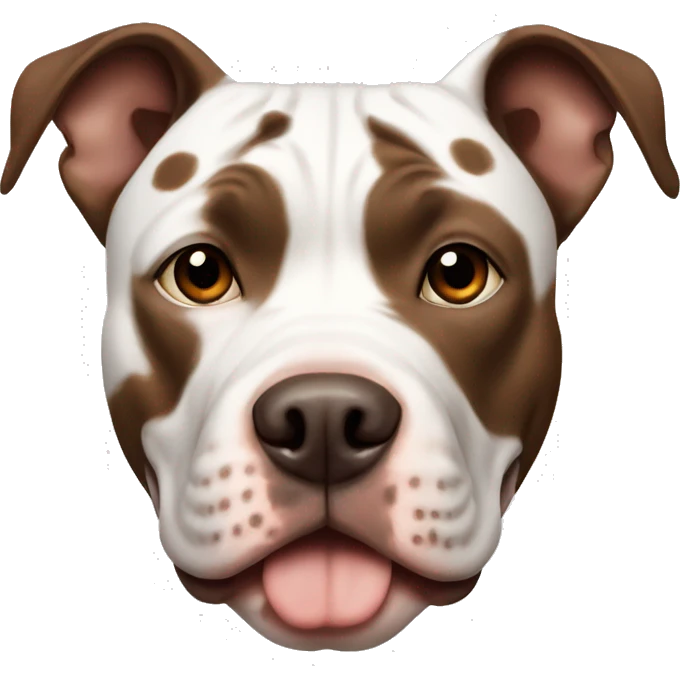 Pitbull white with symmetrical brown spots  emoji