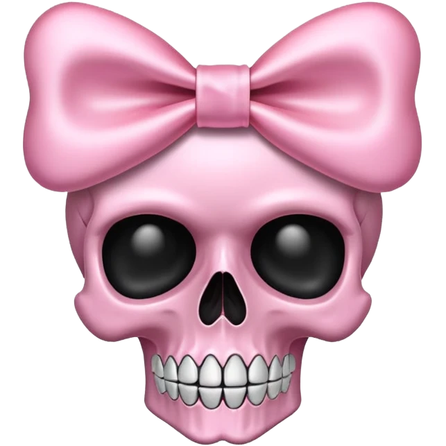 Light pink skull with a bow emoji