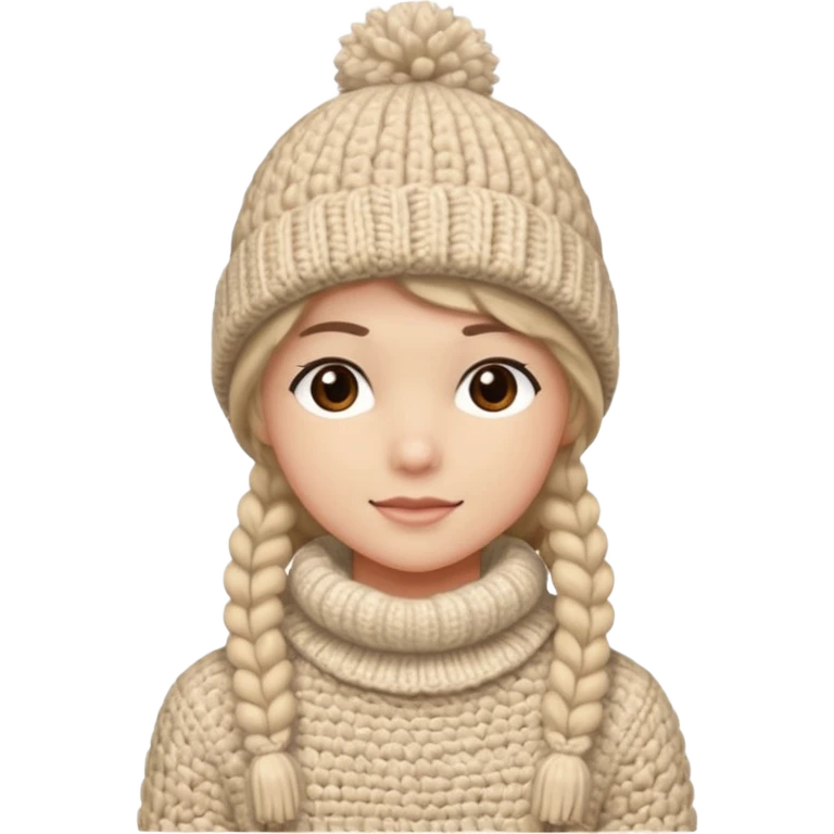 high school student wearing a crochetted winter hat. the hat should be an oatmeal color and texture. remove the pompom emoji