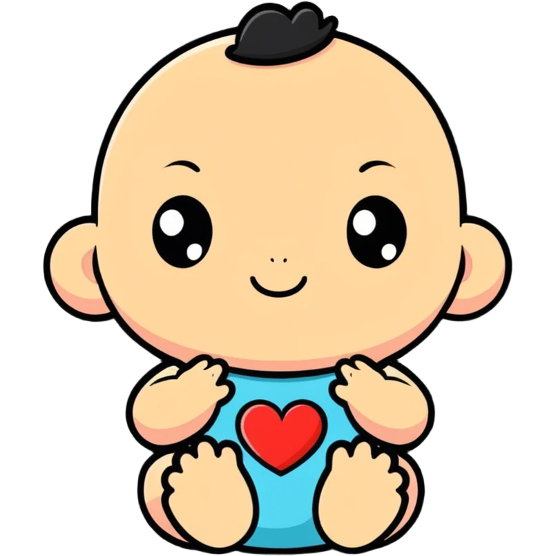 Baby with hearts emoji