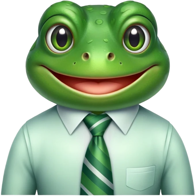 Frog wearing tie emoji