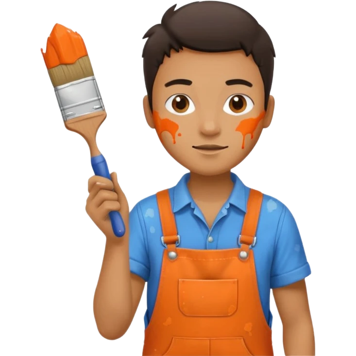 painter in orange overalls emoji
