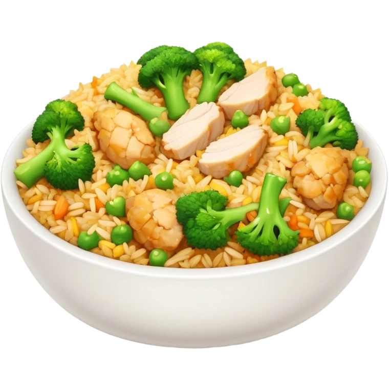 Special fried rice, no onions, no vegetables, with chicken brocoli emoji
