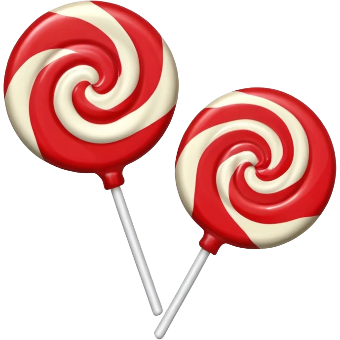 2 red round lollipops emoji