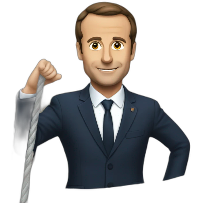 Macron sur une torue emoji