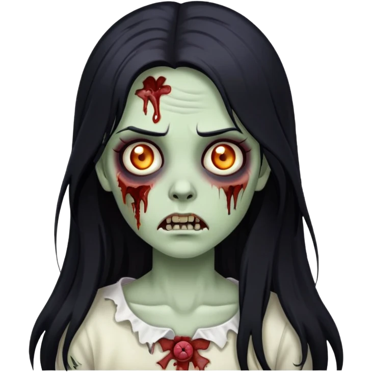 A zombie girl with long black hair emoji