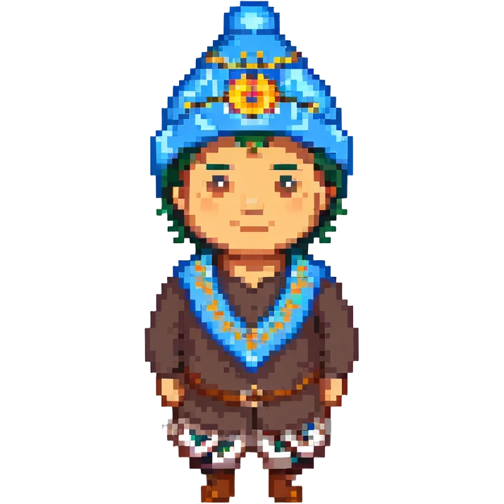 Uzbek man in Uzbek hat emoji