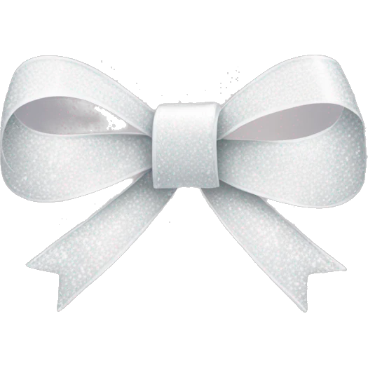 Sparkling white ribbon emoji