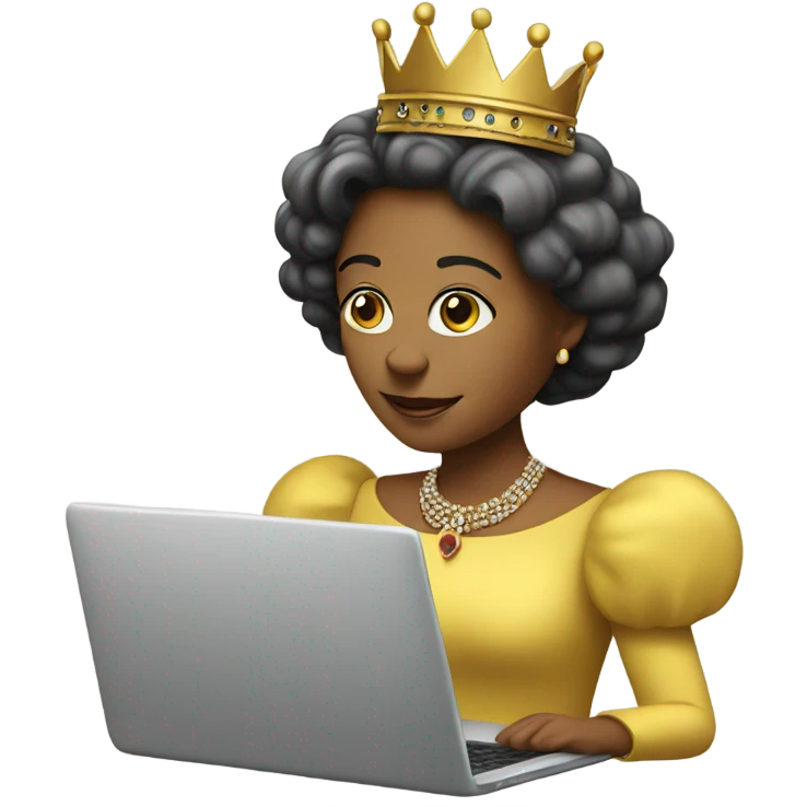 queen with laptop emoji