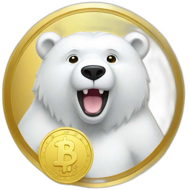 white bear with gold coin emoji