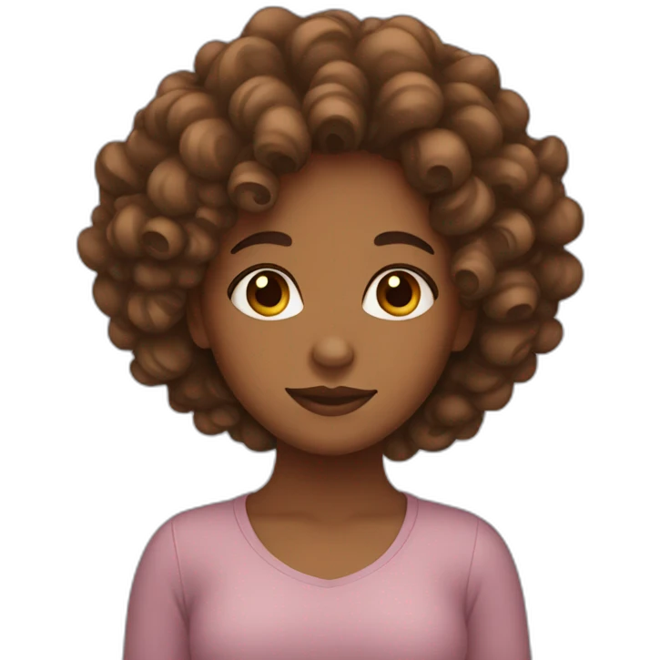Brown girl with curly hair emoji