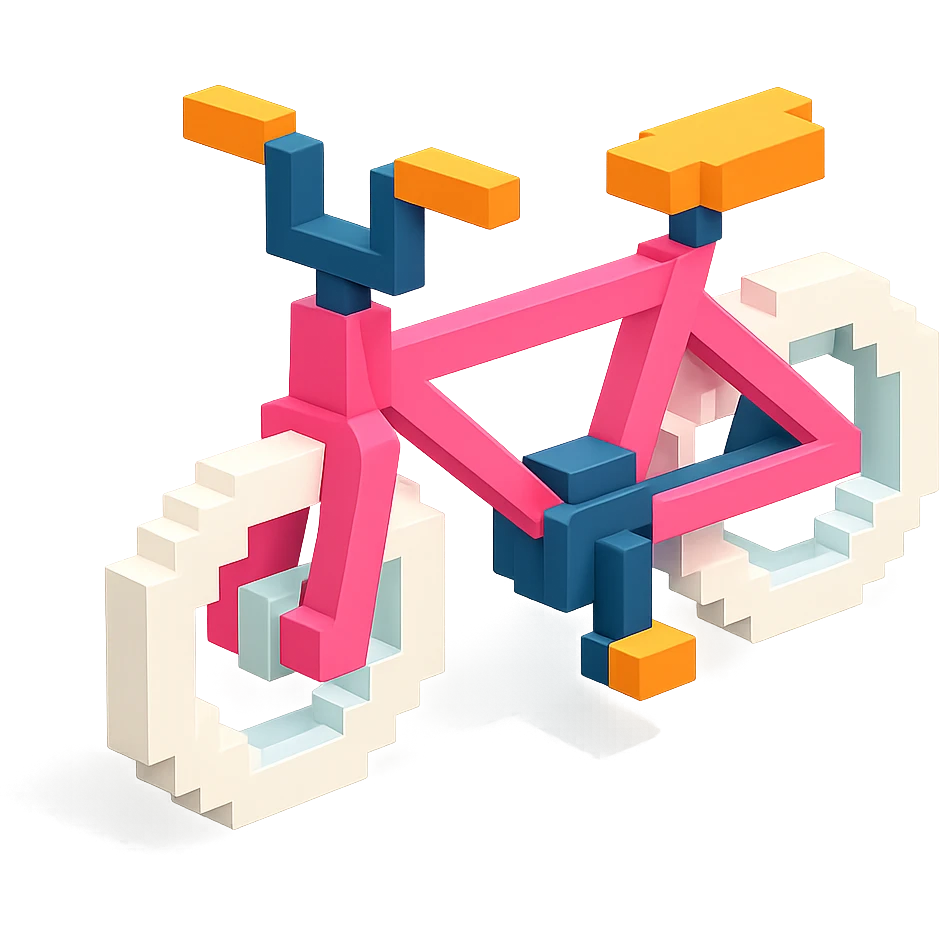 розовый велосипед BMX c белыми колесами, no background emoji