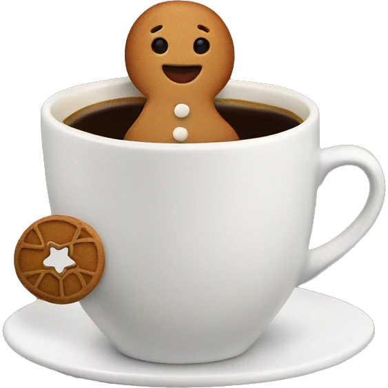 Coffee cup with gingerbread man on it emoji