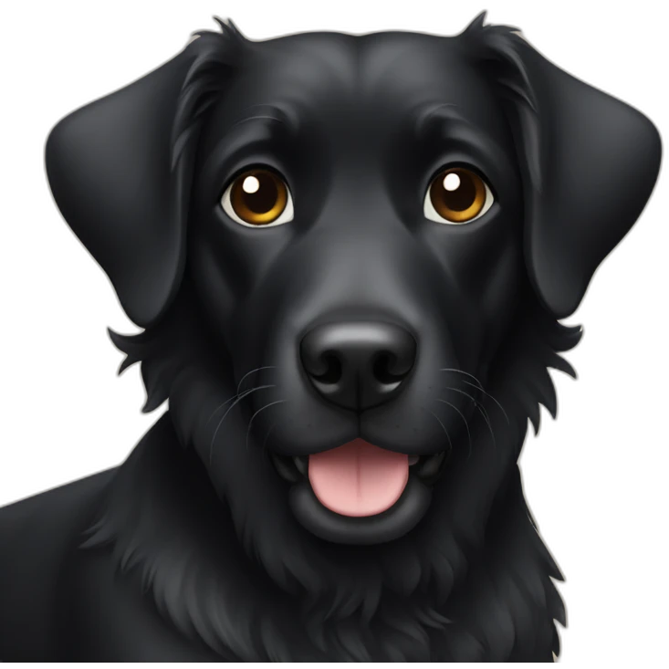 Black dog sat emoji