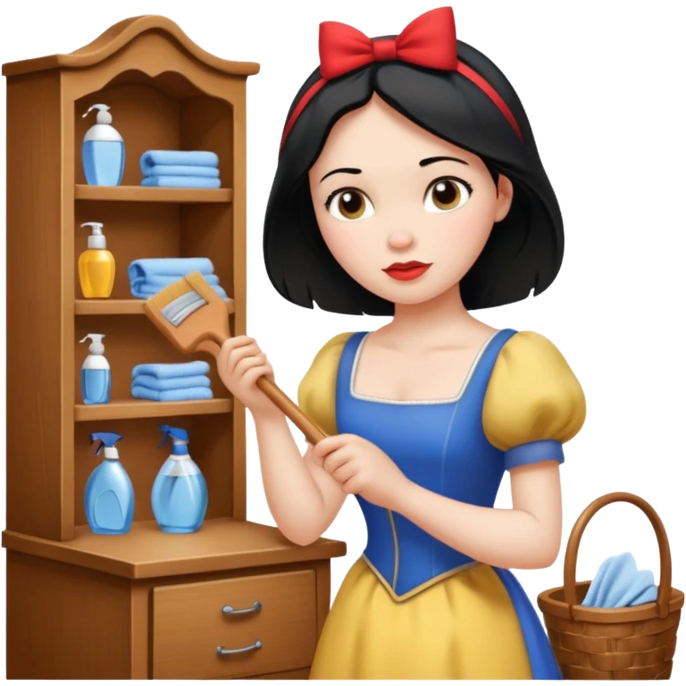 Snow white cleaning her room emoji