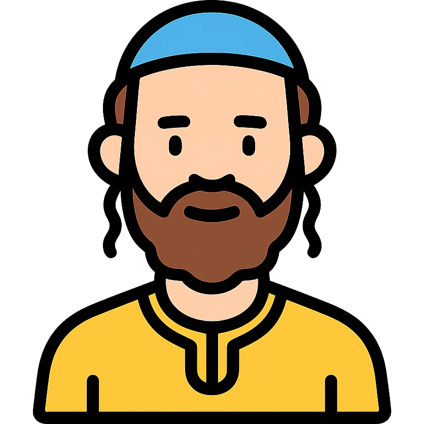 color outline icon of a Jewish man wearing a kippah emoji