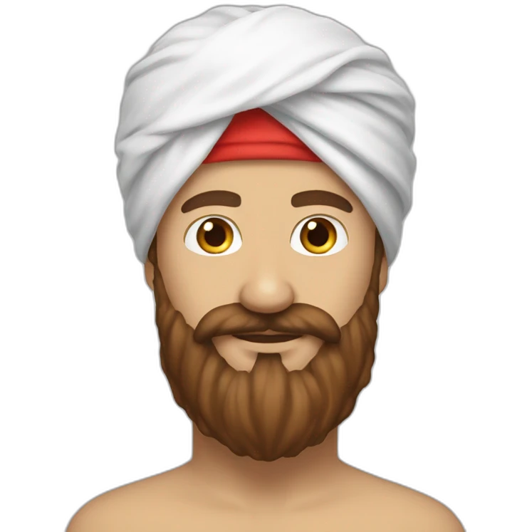 red white turban and brown beard white male emoji