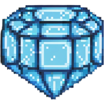 blocky minimal square pixel art Minecraft diamond, very simple shapes emoji