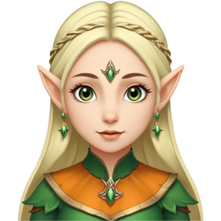 ESO female elf, lashes and earrings emoji