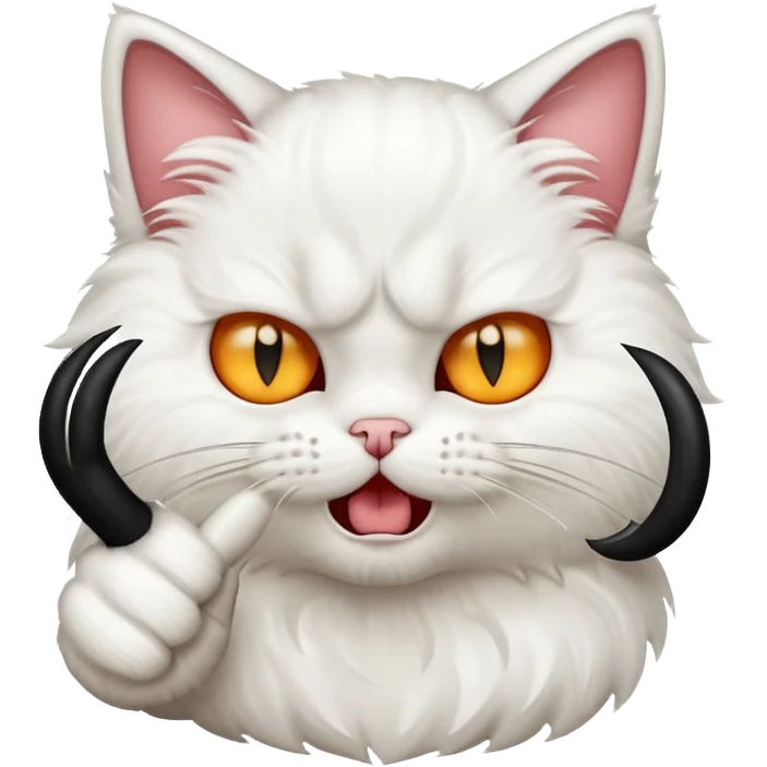 Orta parmak çeken kedi emoji