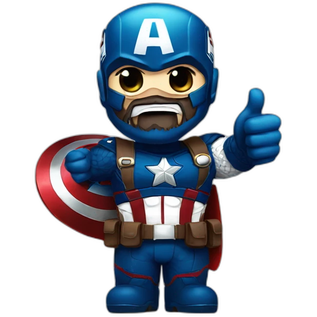 Bearded Captain america thumb up emoji