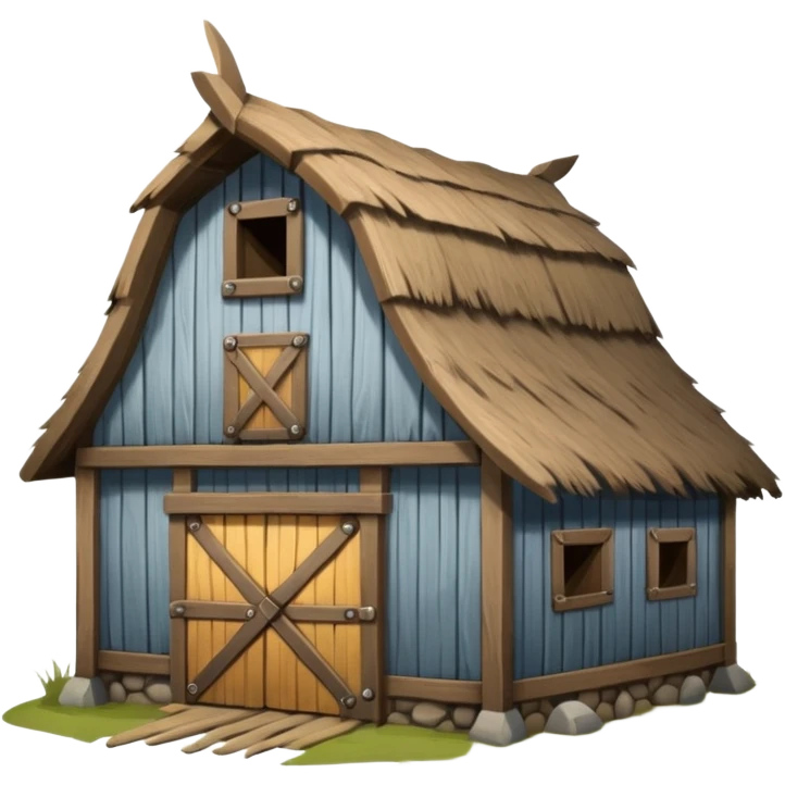 create a norse 1066 viking style barn or catel emoji
