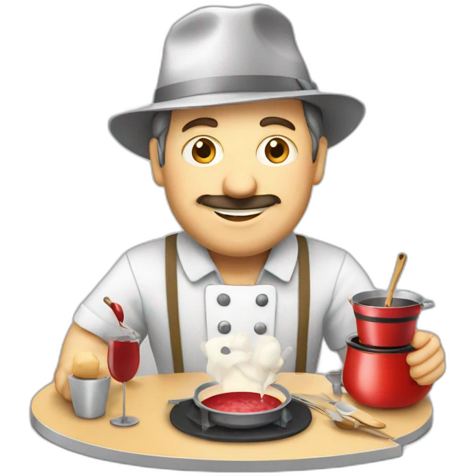 swiss architect with fondue emoji