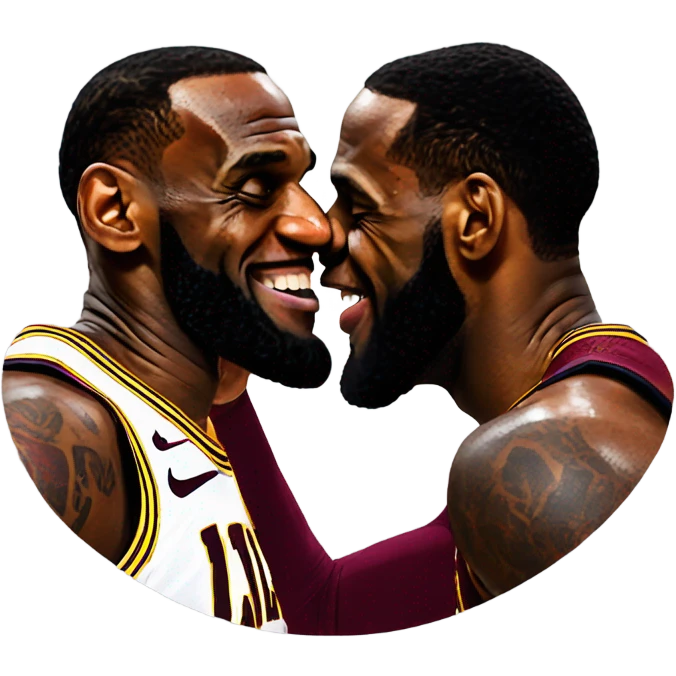 Lebron kissing lebron emoji