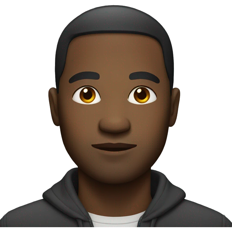 Straight faced black man emoji