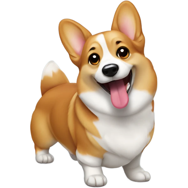 Corgi showing tongue emoji