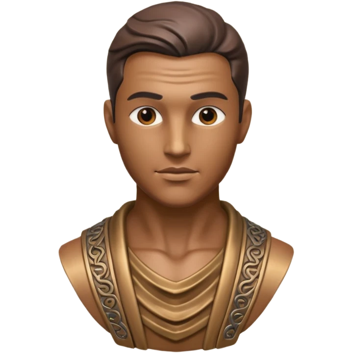 metal painted man bust emoji
