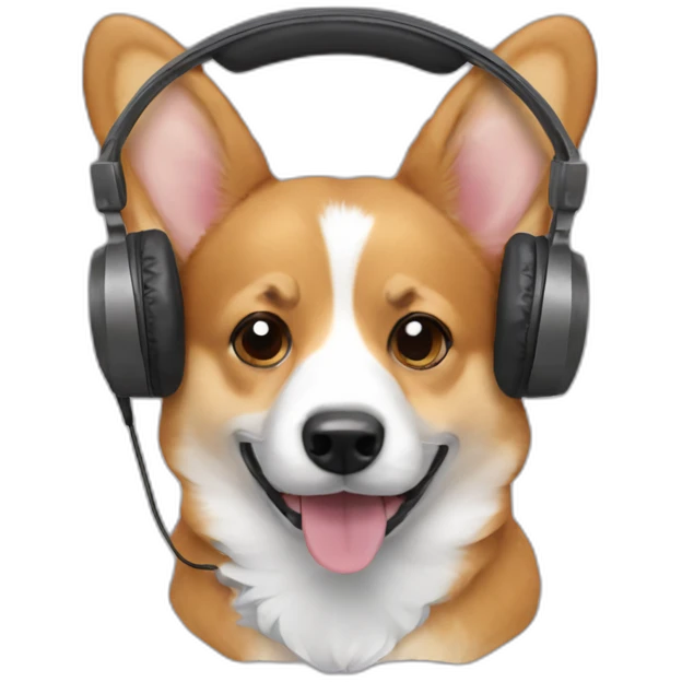 corgi with headphones emoji