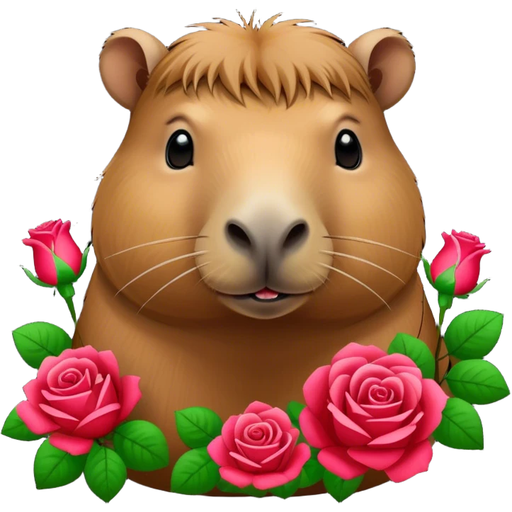 capybara with roses emoji